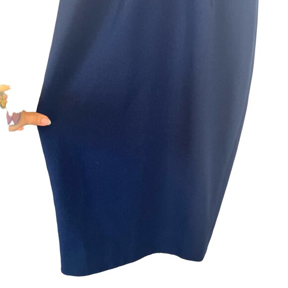 Dress the Population Anita Navy Plunging V Neck Sleeveless Midi Sheath Dress XS - Picture 3 of 12